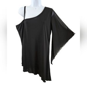 🌹Black One Sheer Sleeve Top sz L
